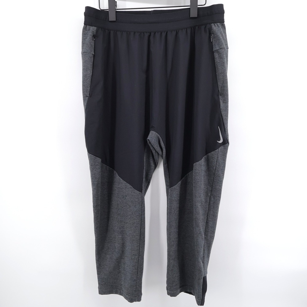 Nike‎ Yoga Dri-FIT Loose Fit Pants Black Grey Joggers Mens Large - Picture 2 of 8